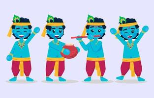 Janmashtami-Charaktersammlungen vektor