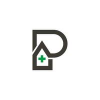 Brief p Plus medizinisch Haus Symbol Logo Vektor