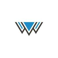 Brief w v Wasser Design geometrisch Blau Logo Vektor