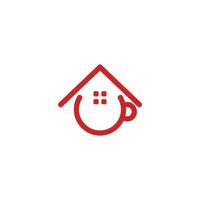 Kaffee Tasse Zuhause glücklich Lächeln Logo Vektor