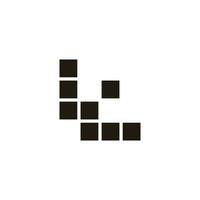 brev lw kvadrater pixlar logotyp vektor