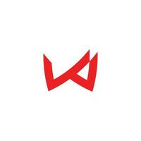Brief v w Kurve Bewegung Logo Vektor