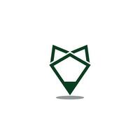 Fuchs Bleistift einfach geometrisch Schatten Logo Vektor