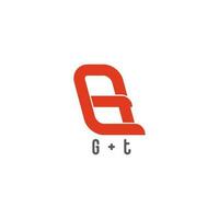 abstrakt Brief gt einfach geometrisch Linie Design Logo Vektor