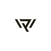 Brief wp Streifen geometrisch Linie Logo Vektor