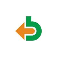 Brief b einfach geometrisch Bewegung Pfeil Logo Vektor