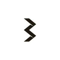 brev b abstrakt 3d papper platt geometrisk logotyp vektor