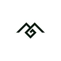 Brief mg einfach geometrisch Berg Logo Vektor