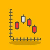 Candlestick-Diagramm-Vektor-Icon-Design vektor