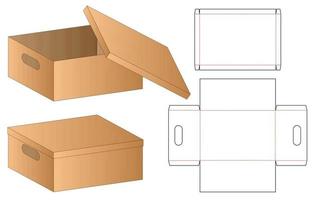 Box Verpackung gestanzte Vorlage Design. 3D-Modell vektor