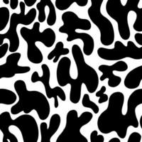 abstrakt mönster av svarta fläckar på en vit bakgrund. abstrakt stil, design för papper, textilier, tryckning. ett fläckigt mönster av ovaler, kurvor och oregelbundna former. vektor illustration