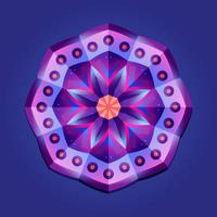 Dies ist ein violettes geometrisches polygonales Mandala mit einem Blumenmuster vektor