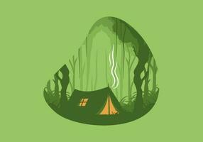 bunt eben Illustration von Camping im das Urwald vektor