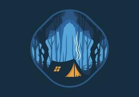 bunt eben Illustration von Camping im das Urwald vektor