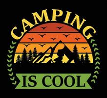 camping är Häftigt t skjorta design vektor