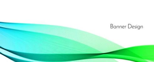 abstrakter grüner moderner dekorativer Wellenentwurfsfahnenhintergrund vektor