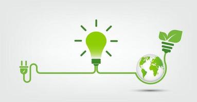 Energieideen retten das Weltkonzept Power Plug Green Ecology vektor