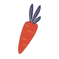frische Karottenikone-Gesundheitsnahrungsmittelvektorillustration des frischen Gemüses im einfachen Stil der Karikatur vektor