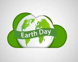 Cloud Ecology Earth Day Konzept und Umwelt mit umweltfreundlichen Ideen vektor