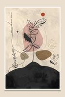 moderner minimaler und eleganter botanischer abstrakter Hintergrund geeignet zum Drucken als Gemälde Innendekoration soziale Beiträge Flyer Buchumschläge vektor