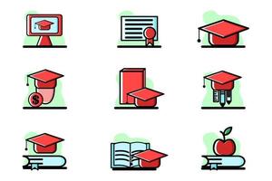 Bildungsvektor konzeptionelle Illustration Design Icon Set vektor