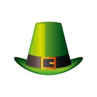 glad st patricks dag leprechaun grön hatt med rem vektor