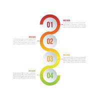Infografik Schablonengeschäft mit 4 kreisförmigen Schritten Vektor