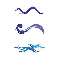 vågor strand logotyp och symboler mall ikoner app blå vektor