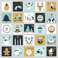 Cute Weihnachten Countdown Adventskalender zum ausdrucken