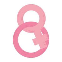 kvinnors dag rosa kön kvinnlig medvetenhet design vektor