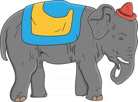 söt grå elefant som bär en cirkushatt perfekt för designprojekt vektor