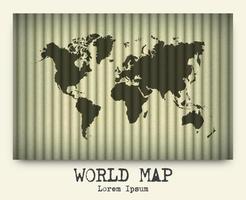vektor av världskarta på kartong