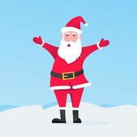 Santa Claus mit Hut Bart und lächelndem Gesicht flachen Stil Charakter vektor