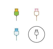 einzigartiges USB-Kabel-Vektorsymbol vektor