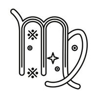 Jungfrau Sternzeichen Symbol Linie Stil Symbol vektor