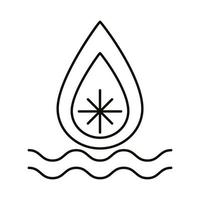 Wasserwellen und Feuerflamme Sternzeichen Symbol Linie Stil vektor