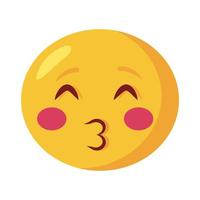 Küssen Emoji Gesicht klassische flache Stilikone vektor