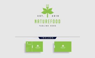 hälsosam mat natur enkel platt logo design vektorillustration med visitkort vektor
