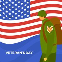Flat Veterans Day Vector Illustration