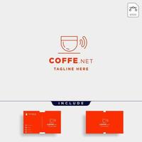 kaffe wifi logotyp design vektor