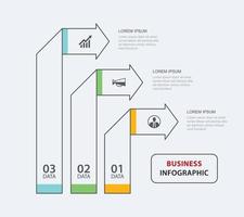 3 data infographics flik papper tunn linje index mall vektor illustration abstrakt bakgrund kan användas för arbetsflöde layout business steg banner webbdesign