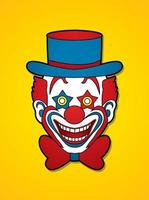 Clown Kopf Lächeln Gesicht vektor