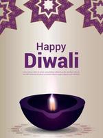 Happy Diwali Festival der Lichtfeier Flyer mit Diwali Diya vektor