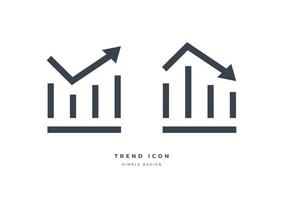 Geschäftsmarkt-Trendgraphikikone lokalisiert auf weißem Hintergrund vektor