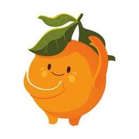 Früchte kawaii lustiges Gesicht Glück niedlichen orange Cartoon vektor
