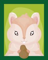 Porträt des niedlichen kleinen Hamster-Cartoons vektor