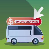 Online-Shopping-Truck Express-Lieferservice vektor