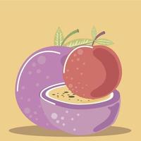 passionsfrukt och äpple färsk natur ekologisk hälsosam mat vektor
