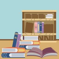 bokhandelshylla läroböcker vektor