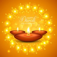 Dekorativer Öllampen-Hintergrundvektor der Feier glücklichen Diwali vektor